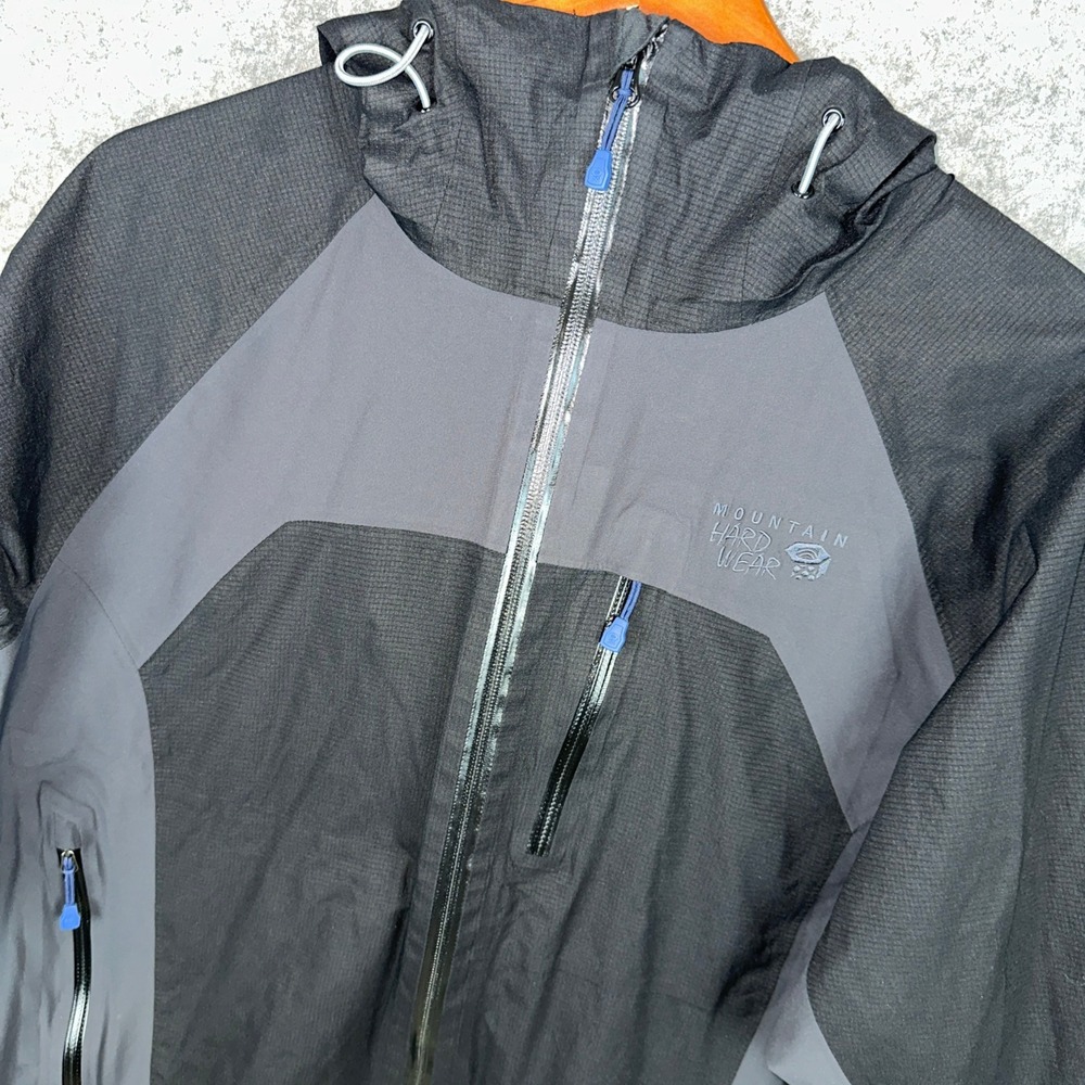 Mountain Hardwear Jacket Mens M Black Dry Q Evap Omni Wick Rain Shell Hooded